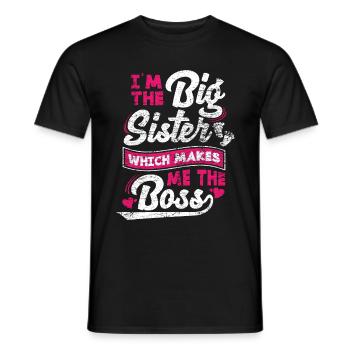 Sœur frère de naissance patron - T-shirt homme - noir - Devant - AI Model Male 178 light (178cm)