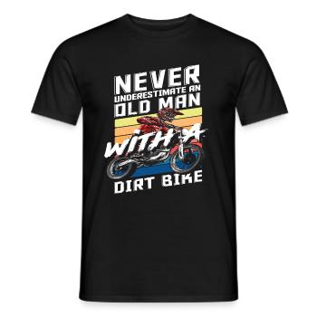 Motocross Old Men Dirt Bike Piste de course - T-shirt homme - noir - Devant - AI Model Male 178 light (178cm)