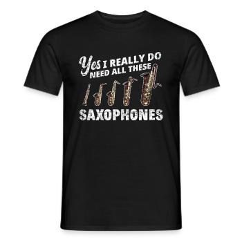Cadeau de musicien instrument de musique saxophone - T-shirt homme - noir - Devant - AI Model Male 178 light (178cm)