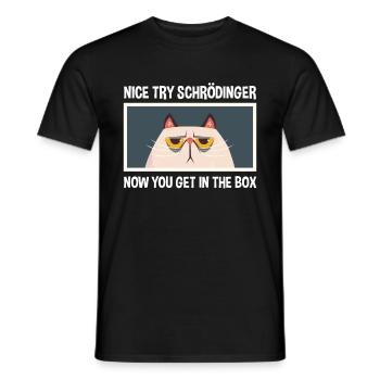 Netter Versuch Schrödinger Physik Physiker - Männer T-Shirt - Schwarz - Vorne - AI Model Male 178 light (178cm)