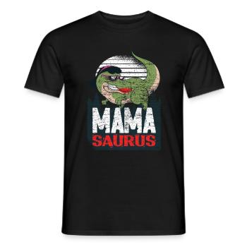 Dinosaur Mamasaurus Mama Saurus - Men's T-Shirt - black - Front - AI Model Male 178 light (178cm)