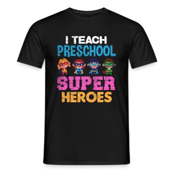 Enseignant préscolaire - T-shirt homme - noir - Devant - AI Model Male 178 light (178cm)