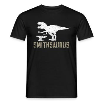 Blacksmith dinosaur - Men's T-Shirt - black - Front - AI Model Male 178 light (178cm)