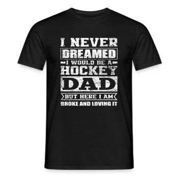 Eishockey Papa - Männer T-Shirt - Schwarz - Vorne - AI Model Male 178 light (178cm)