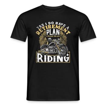 Moto pension cadeau - T-shirt homme - noir - Devant - AI Model Male 178 light (178cm)