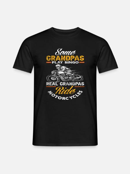 Motorcycle grandpa - Men's T-Shirt - black