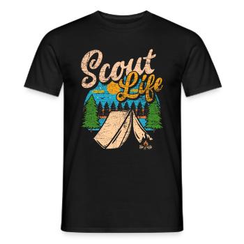 Cadeau de camping Boy Scout Forest - T-shirt homme - noir - Devant - AI Model Male 178 light (178cm)