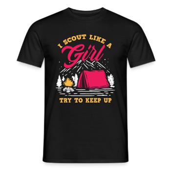 Scouts Tentes Feu de camp - T-shirt homme - noir - Devant - AI Model Male 178 light (178cm)