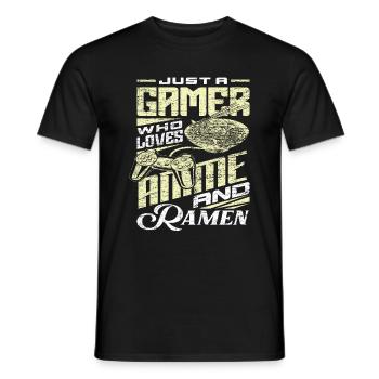 Jeux de joueurs animés - T-shirt homme - noir - Devant - AI Model Male 178 light (178cm)