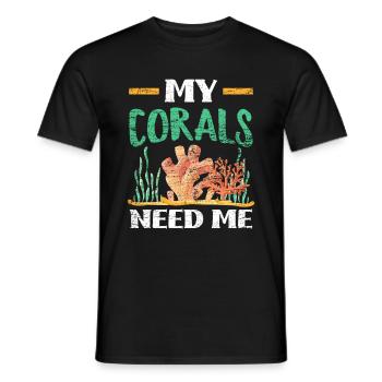 Aquarium Korallen - Männer T-Shirt - Schwarz - Vorne - AI Model Male 178 light (178cm)