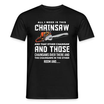 Chainsaw forest worker gift - Men's T-Shirt - black - Front - AI Model Male 178 light (178cm)