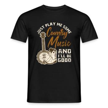 Cadeau d'amour de musique country - T-shirt homme - noir - Devant - AI Model Male 178 light (178cm)