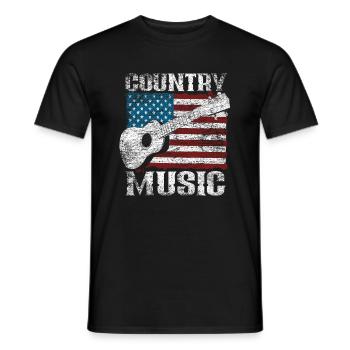 Vintage Country Musique USA - T-shirt homme - noir - Devant - AI Model Male 178 light (178cm)