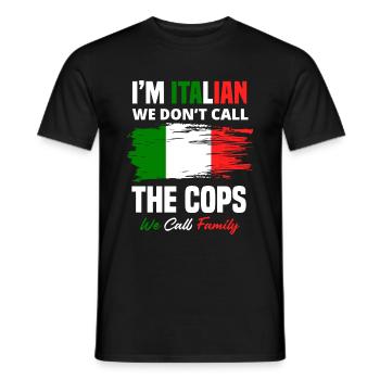 Cadeau de famille drapeau italien Italie - T-shirt homme - noir - Devant - AI Model Male 178 light (178cm)
