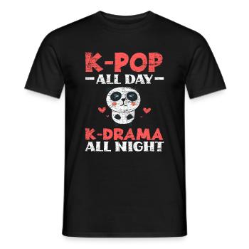 K-Pop Kpop Panda Liebhaber Geschenk - Männer T-Shirt - Schwarz - Vorne - AI Model Male 178 light (178cm)