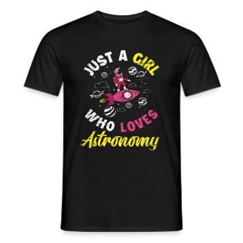 Fille d'astronomie - T-shirt homme - noir - Devant - AI Model Male 178 light (178cm)