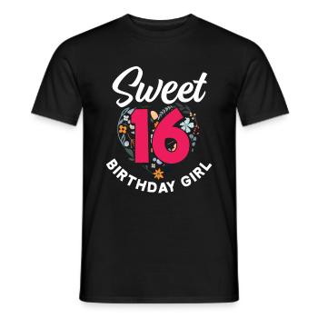 16ème anniversaire fille 16 ans cadeau - T-shirt homme - noir - Devant - AI Model Male 178 light (178cm)