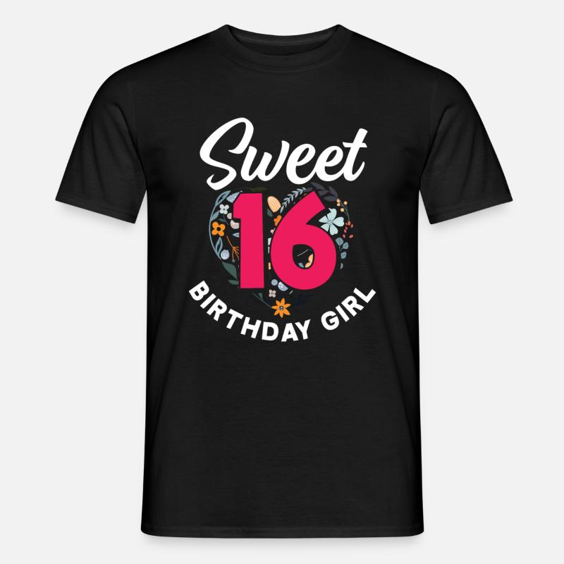 16. Geburtstag Mädchen 16 Jahre Geschenk - Männer T-Shirt - Schwarz