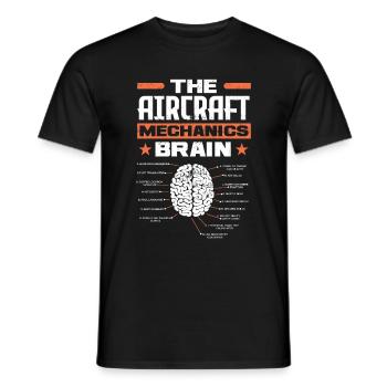 Aircraft Mechanic Brain - Men's T-Shirt - black - Front - AI Model Male 178 light (178cm)