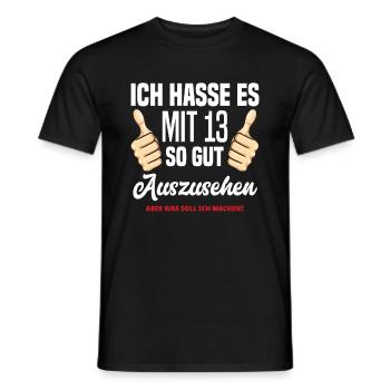 13. Geburtstag Geburtstagsshirt Geschenk - Männer T-Shirt - Schwarz - Vorne - AI Model Male 178 light (178cm)
