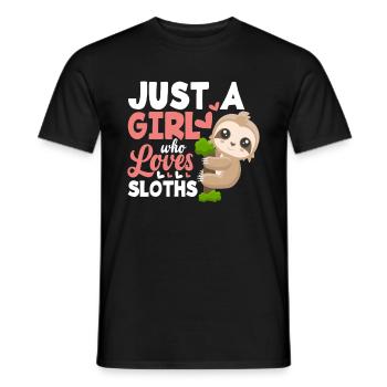 Douce fille paresseux cadeau - T-shirt homme - noir - Devant - AI Model Male 178 light (178cm)