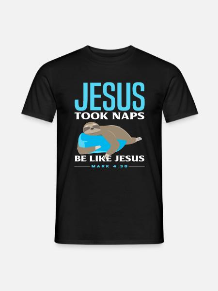 Sloth Jesus Nap - Men's T-Shirt - black