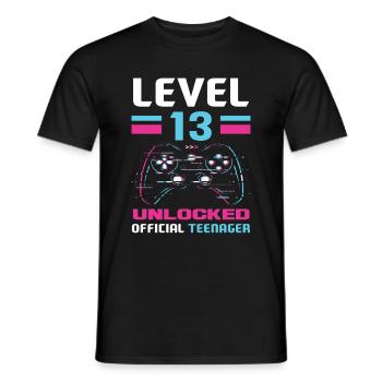 13. Geburtstag Jungen Teenager Gamer - Männer T-Shirt - Schwarz - Vorne - AI Model Male 178 light (178cm)