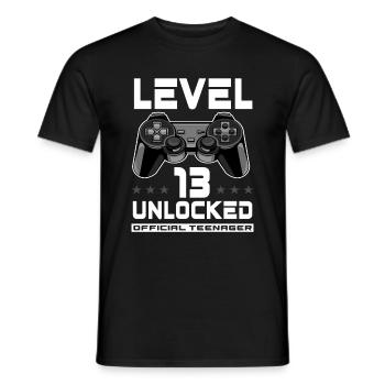13ème anniversaire garçons gamer adolescent gaming - T-shirt homme - noir - Devant - AI Model Male 178 light (178cm)