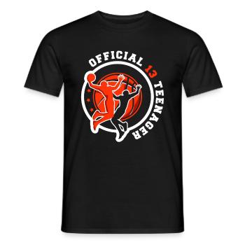 13. Geburtstag Jungen Teenager Basketball - Männer T-Shirt - Schwarz - Vorne - AI Model Male 178 light (178cm)