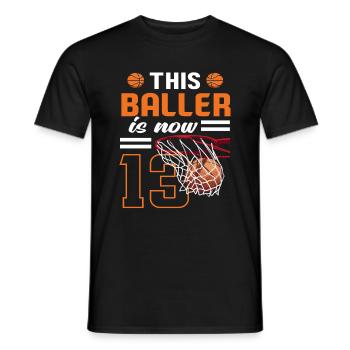 13ème anniversaire garçons adolescents basketteur - T-shirt homme - noir - Devant - AI Model Male 178 light (178cm)