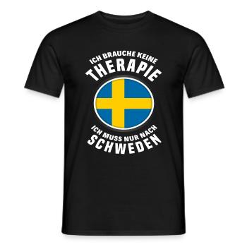 Schweden Schwede Therapie Urlaub Geschenk - Männer T-Shirt - Schwarz - Vorne - AI Model Male 178 light (178cm)