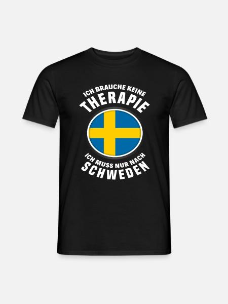 Schweden Schwede Therapie Urlaub Geschenk - Männer T-Shirt - Schwarz