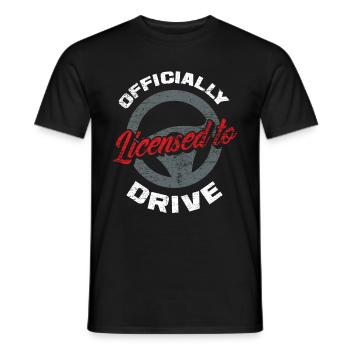 Driver's license Passed - Men's T-Shirt - black - Front - AI Model Male 178 light (178cm)