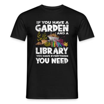 Garten Gartenarbeit Bücher Lesen Geschenk - Männer T-Shirt - Schwarz - Vorne - AI Model Male 178 light (178cm)