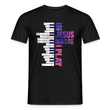 Klavier Jesus Christen Glaube - Männer T-Shirt - Schwarz - Vorne - AI Model Male 178 light (178cm)