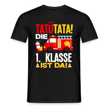 Feuerwehr 1. Klasse Schüler Einschulung Geschenk - Männer T-Shirt - Schwarz - Vorne - AI Model Male 178 light (178cm)