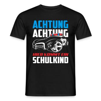 Polizei Polizist 1. Klasse Einschulung Geschenk - Männer T-Shirt - Schwarz - Vorne - AI Model Male 178 light (178cm)