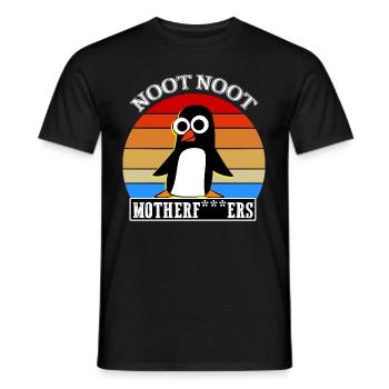 Noot Noot Pingu Meme Motherf - Men's T-Shirt - black - Front - AI Model Male 178 light (178cm)