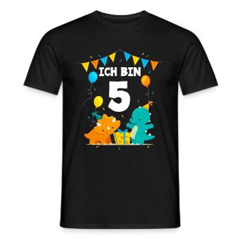Dinosaurier 5. Geburtstag Jungs Ich Bin 5 Jahre - Männer T-Shirt - Schwarz - Vorne - AI Model Male 178 light (178cm)