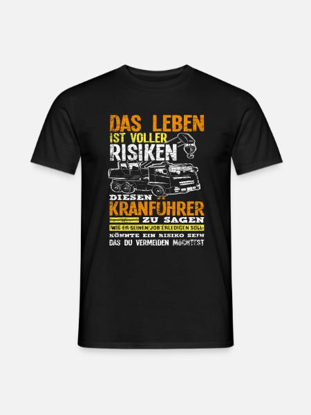 Kran Autokran Kranführer - Männer T-Shirt - Schwarz