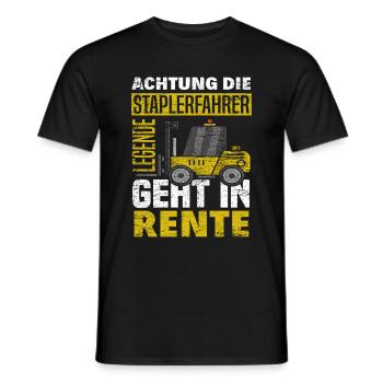 Staplerfahrer Rente - Männer T-Shirt - Schwarz - Vorne - AI Model Male 178 light (178cm)