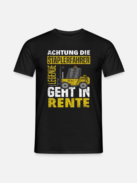 Staplerfahrer Rente - Männer T-Shirt - Schwarz