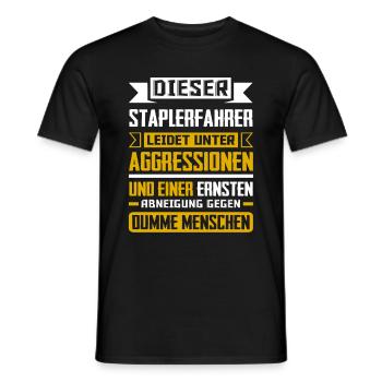 Staplerfahrer Gabelstapler Lagerist - Männer T-Shirt - Schwarz - Vorne - AI Model Male 178 light (178cm)