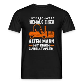 Staplerfahrer Alter Mann - Männer T-Shirt - Schwarz - Vorne - AI Model Male 178 light (178cm)