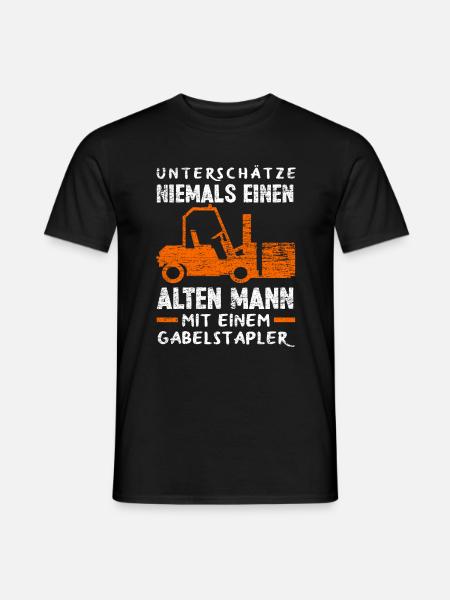 Staplerfahrer Alter Mann - Männer T-Shirt - Schwarz