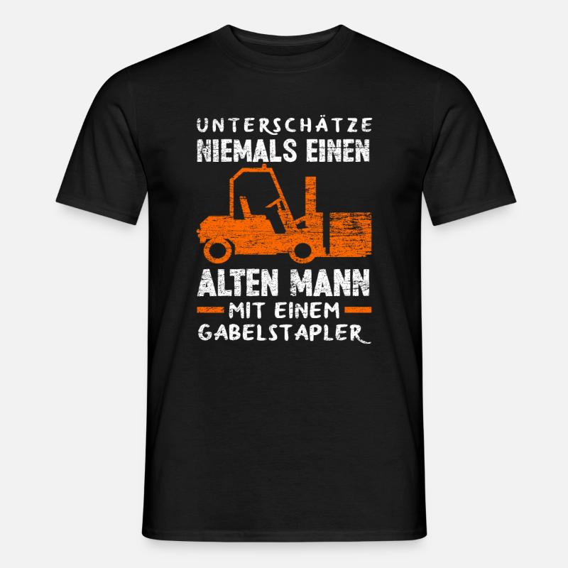 Staplerfahrer Alter Mann - Männer T-Shirt - Schwarz