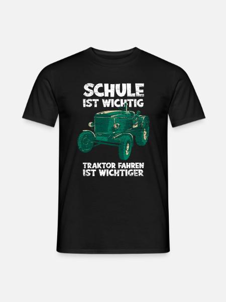 Traktor Schule - Männer T-Shirt - Schwarz