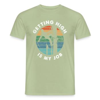 Arboriculteur rétro Aboriste - T-shirt homme - vert sauge - Devant - AI Model Male 178 light (178cm)