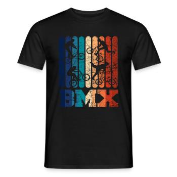 Retro BMX - Männer T-Shirt - Schwarz - Vorne - AI Model Male 178 light (178cm)