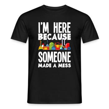 Caretaker Cleaning Cleaning Lady Putzmann - Men's T-Shirt - black - Front - AI Model Male 178 light (178cm)